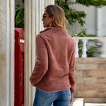 Load image into Gallery viewer, All-match slim zipper solid color plush women's jacket
