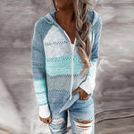 Load image into Gallery viewer, Casual Hollow Out Full-Zip Hoodie Sweater
