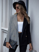 Load image into Gallery viewer, Checked two-tone cardigan blazer
