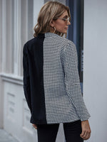 Load image into Gallery viewer, Checked two-tone cardigan blazer

