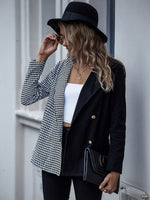 Load image into Gallery viewer, Checked two-tone cardigan blazer

