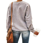 Load image into Gallery viewer, Alcohol letter wine glass graphic print round neck long sleeve sweatshirt
