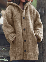 Load image into Gallery viewer, 2020 NEW Button Down Hooded Knitted Cardigan
