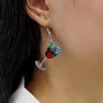 Load image into Gallery viewer, Champagne Wine Glasses Earrings
