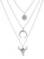Load image into Gallery viewer, 3 Layered Bull Head Necklace
