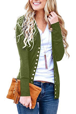 Load image into Gallery viewer, 2020 solid color V-neck long-sleeved cardigan
