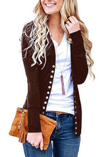 Load image into Gallery viewer, 2020 solid color V-neck long-sleeved cardigan
