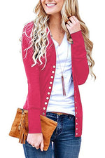 Load image into Gallery viewer, 2020 solid color V-neck long-sleeved cardigan
