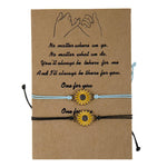 Load image into Gallery viewer, 2 pcs Adjustable Sunflower Braid Alloy Bracelets with card
