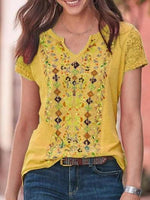 Load image into Gallery viewer, Blouse red cotton blend round neck casual
