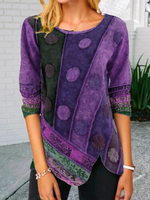 Load image into Gallery viewer, Abstract Long Sleeve Vintage Shift Shirts &amp; Tops
