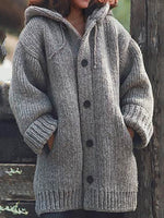 Load image into Gallery viewer, 2020 NEW Button Down Hooded Knitted Cardigan
