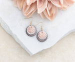 Load image into Gallery viewer, 3 Layered Leopard Leather Round Earrings

