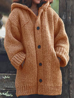 Load image into Gallery viewer, 2020 NEW Button Down Hooded Knitted Cardigan
